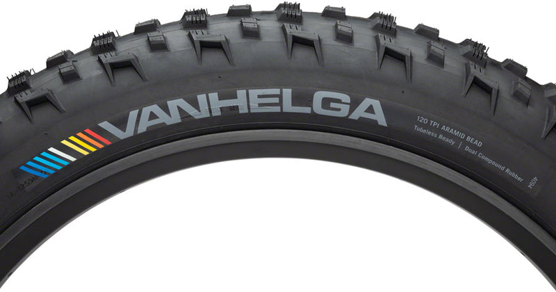Load image into Gallery viewer, 45NRTH Vanhelga Tire 27.5 x 4 TPI 120 Tubeless Folding Black Fat Bike