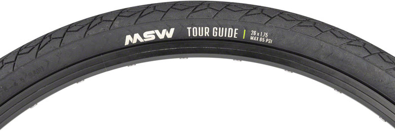 Load image into Gallery viewer, MSW Tour Guide Tire - 26 x 1.75, Black, Rigid Wire Bead, 33tpi