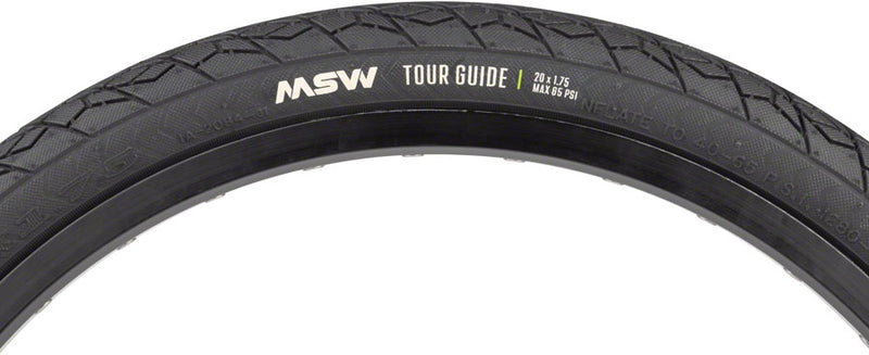 Load image into Gallery viewer, MSW Tour Guide Tire - 20 x 1.75, Black, Rigid Wire Bead, 33tpi
