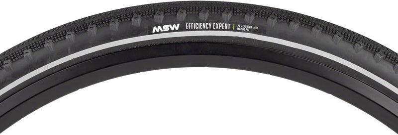 Load image into Gallery viewer, MSW Efficiency Expert Tire - 29 x 1.75 / 700 x 45, Black, Folding Wire Bead, Puncture Protection, Reflective Sidewalls,