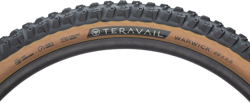 Load image into Gallery viewer, Teravail Warwick Tire 29 x 2.5 Tubeless Folding Tan Durable Grip Compound