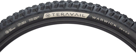 Teravail Warwick Tire 29 x 2.3 Tubeless Folding Black Durable Grip Compund