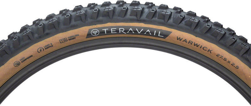 Load image into Gallery viewer, Teravail Warwick Tire 27.5 x 2.5 Tubeless Folding Tan Durable Grip Compund