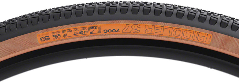 Load image into Gallery viewer, WTB Riddler Tire - 700 x 37, TCS Tubeless, Folding, Black/Tan, Light/Fast Rolling, Dual DNA, SG