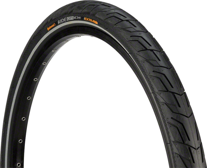 Load image into Gallery viewer, Continental Ride City Tire - 700 x 42, Clincher, Wire, Black/Reflex, ExtraPuncture Belt, E25