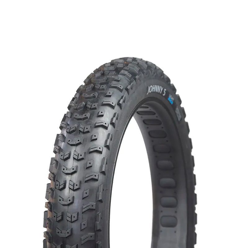 Load image into Gallery viewer, Terrene Johnny 5 26"x5.0" Tubeless Fat Bike Tire - Ultralight, Studdable, Low Resistance, Black (2-Pack)