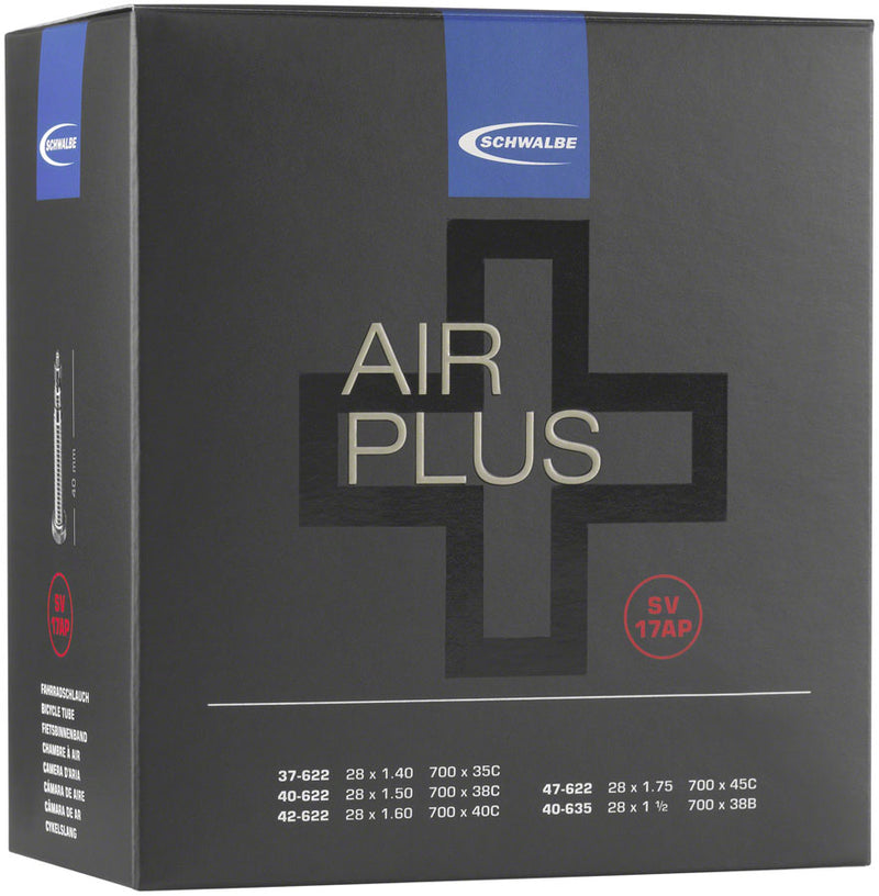 Load image into Gallery viewer, Schwalbe Air Plus Tubes - 700 x 28-45mm, 40mm Presta Valve, Pack of 2