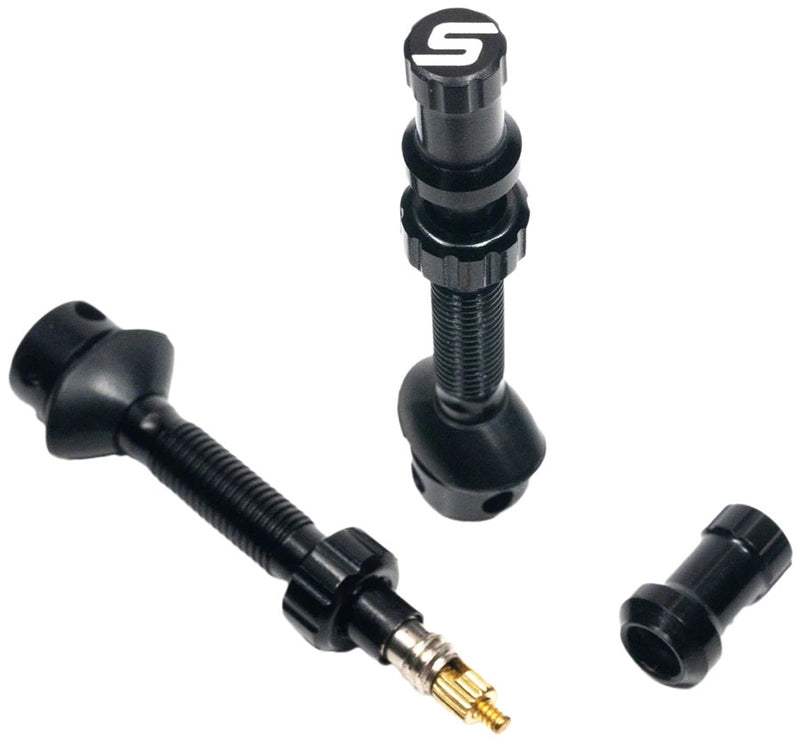 Load image into Gallery viewer, Stan's Tubeless Universal+ Valve Stems - Alloy, Medium, Black, Pair