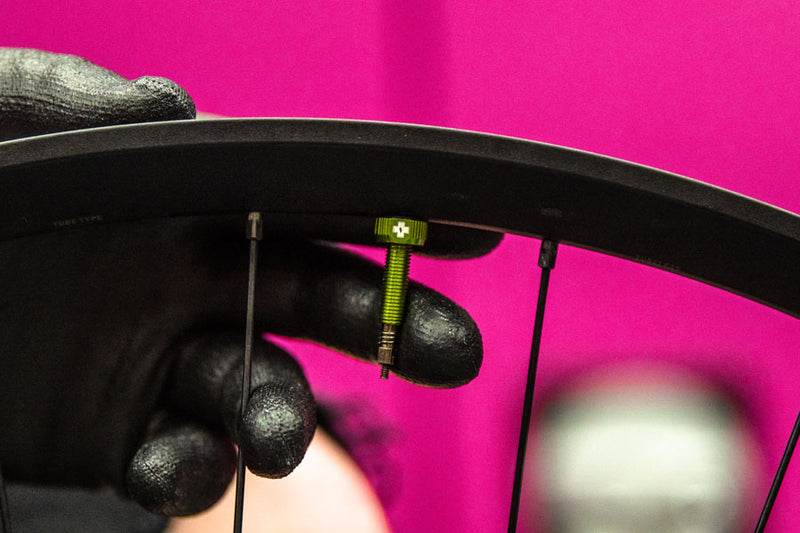 Load image into Gallery viewer, Muc-Off V2 Tubeless Valve Kit - Green, 60mm, Pair 4mm Machined Allen Key Slot