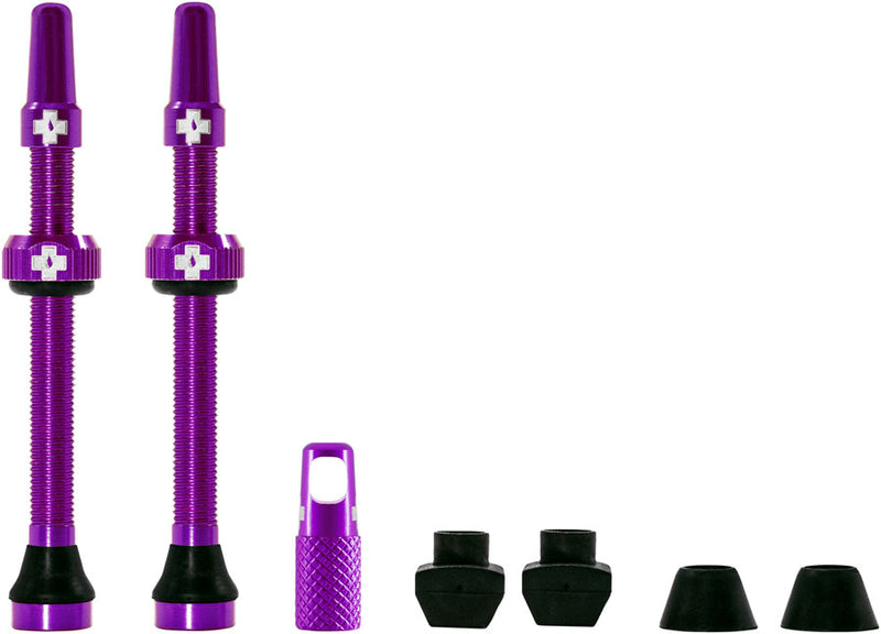 Load image into Gallery viewer, Muc-Off V2 Tubeless Valve Kit - Purple, 60mm, Pair