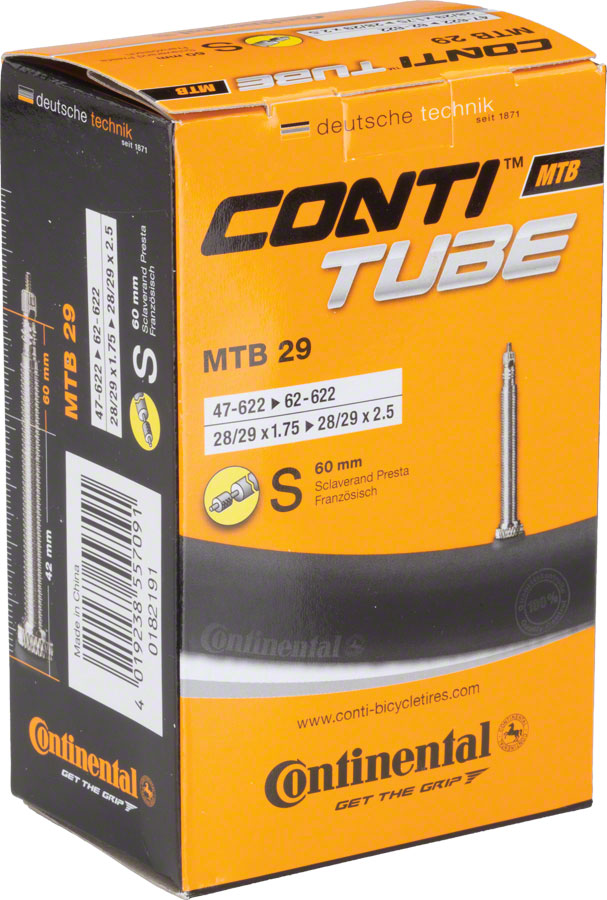 Load image into Gallery viewer, Pack of 2 Continental 29 x 1.75-2.5 60mm Presta Valve Tube