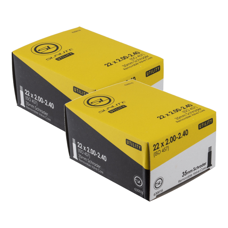 Load image into Gallery viewer, Sunlite-Utili-T-Standard-Schrader-Valve-Tubes-Tube-TUBE0423PO2-Bicycle-Tubes