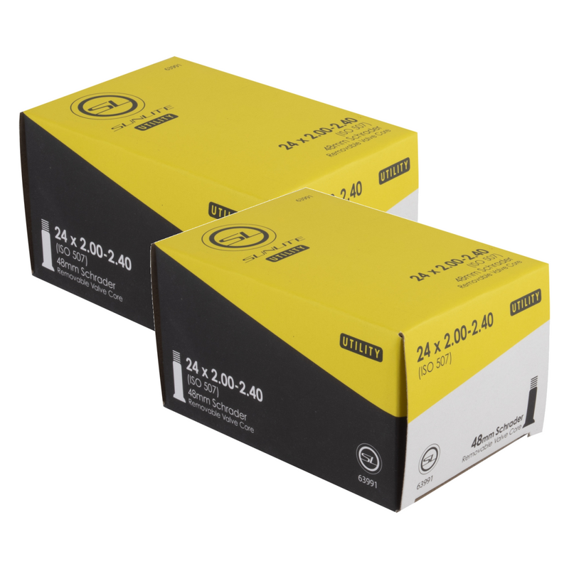 Load image into Gallery viewer, Sunlite-Utili-T-Standard-Schrader-Valve-Tubes-Tube-TUBE0721PO2-Bicycle-Tubes