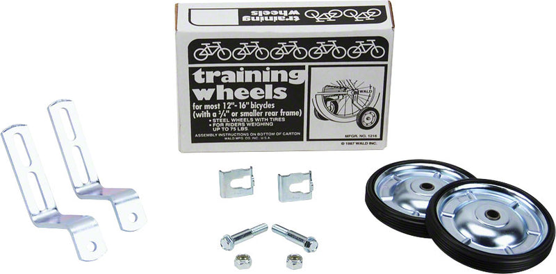 Load image into Gallery viewer, Wald 1216 USA Steel Training Wheels Kit for 12-16" Bikes with Rubber Tread & Secure Mounting