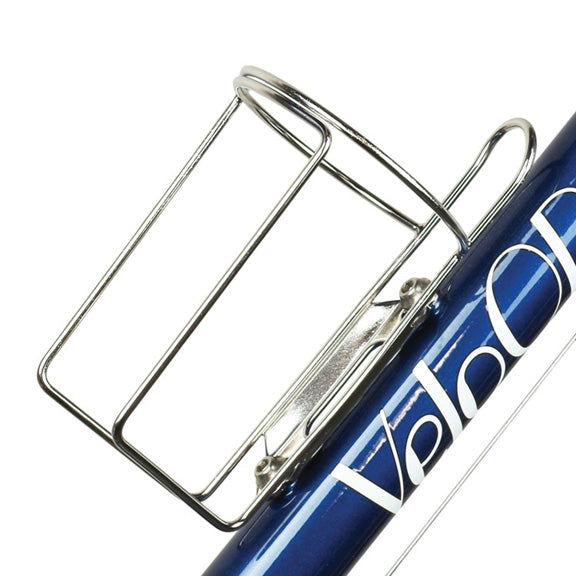 Load image into Gallery viewer, Velo Orange Retro Water Bottle Cage with Tab: Polish Stainless