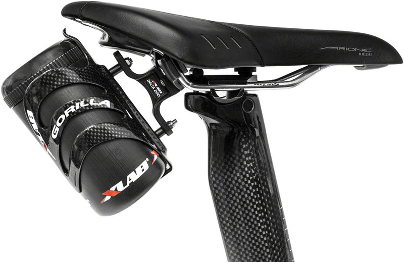 Load image into Gallery viewer, XLAB Delta 200 Rear Water Bottle Cage Black | Carbon Fiber Bolt-On Saddle Mount