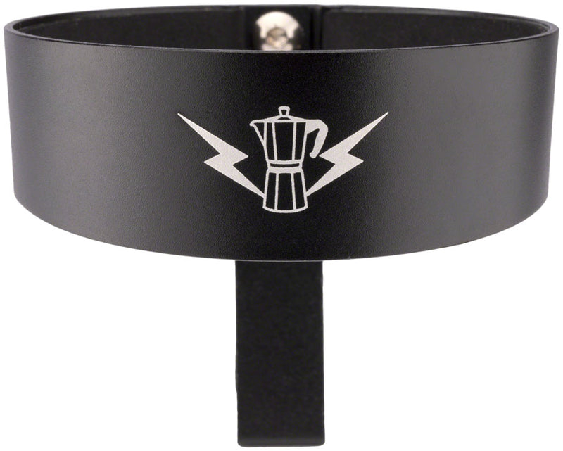 Load image into Gallery viewer, Portland Design Works Barista Cup Holder: 26.0-31.8mm Handlebars, Lightning/Moka Pot Design, Black