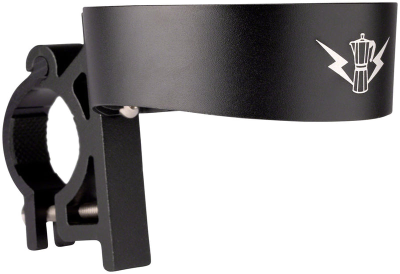 Load image into Gallery viewer, Portland Design Works Barista Cup Holder: 26.0-31.8mm Handlebars, Lightning/Moka Pot Design, Black