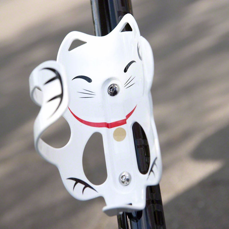 Load image into Gallery viewer, Portland Design Works Lucky Cat Cage Side Load Right White Alloy Braze-on