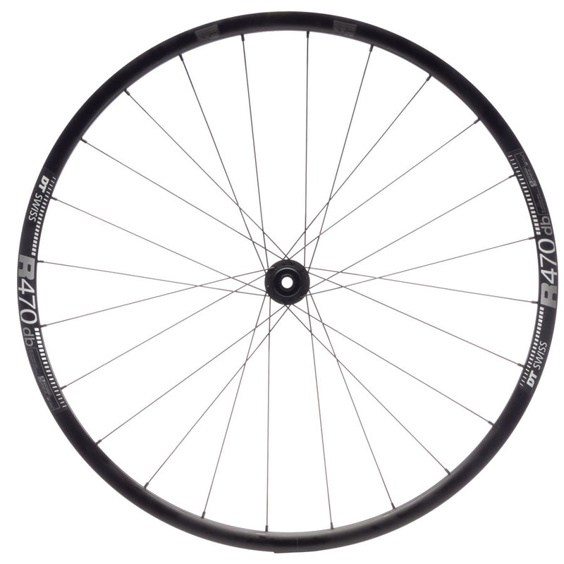 Load image into Gallery viewer, Quality Wheels 700c Front Wheel DT 350/DT R470db 12x100mm Center Lock Black