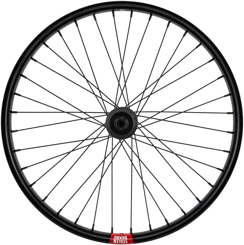 Load image into Gallery viewer, Stolen Rampage Pro Street Front Wheel - 20", 3/8" x 100mm, Brakeless, Black