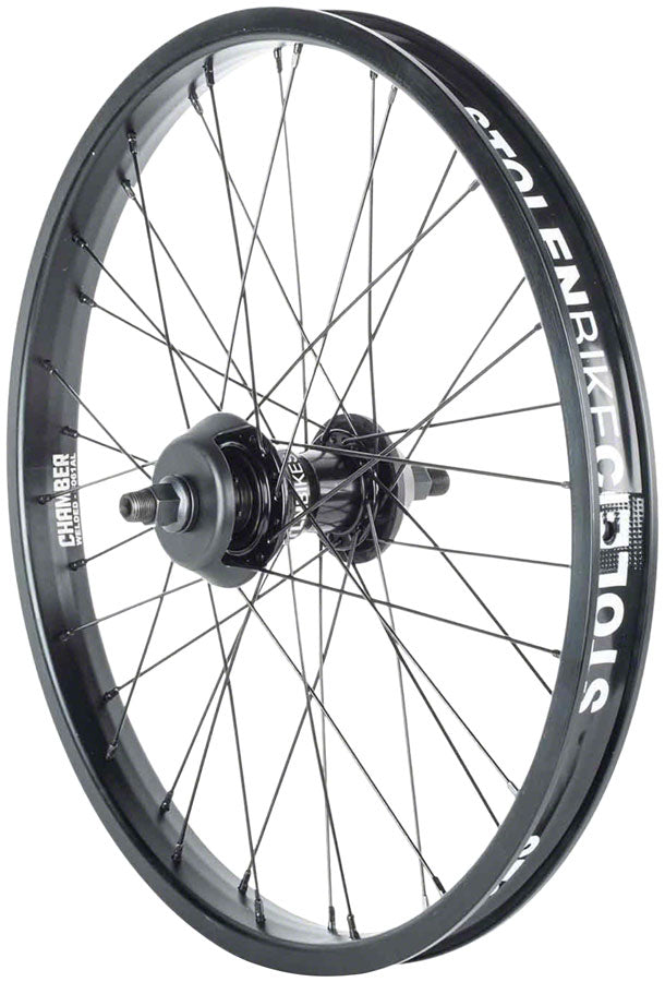 Load image into Gallery viewer, Stolen Rampage Pro Rear Wheel - 20", 14 x 110mm, Rim Brake, Freecoaster, Black, 9T LHD