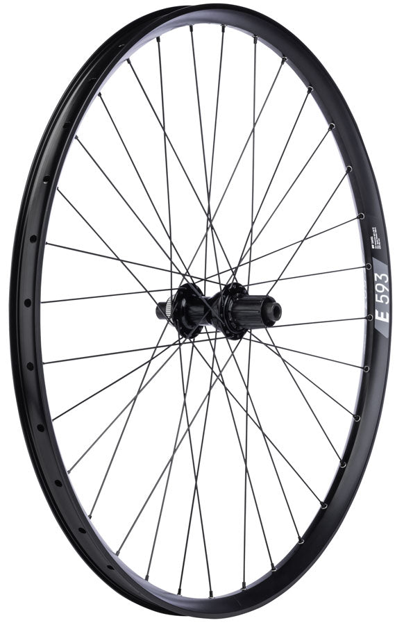 Load image into Gallery viewer, Quality Wheels Shimano TC500/DT E593 Rear Wheel - 29", 12 x 148mm, Center-Lock, HG 10, Black, 32H