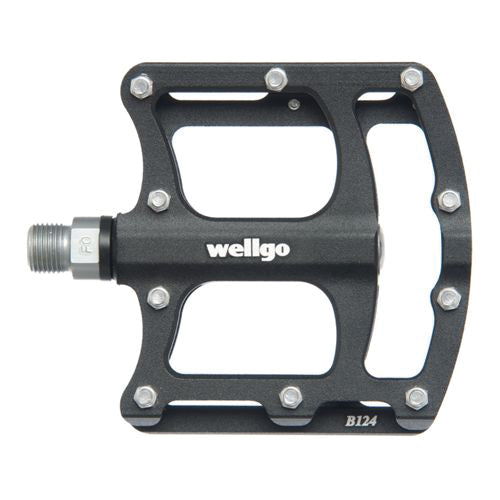 Load image into Gallery viewer, Wellgo B124 Platform Pedals, 9/16" - Black NLS
