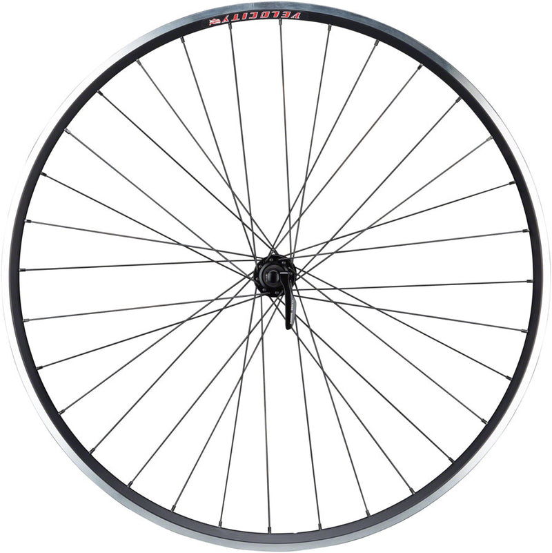 Load image into Gallery viewer, Quality Wheels 105/A23 Front Wheel 700c QRx100mm Rim Brake 32H Clincher Black