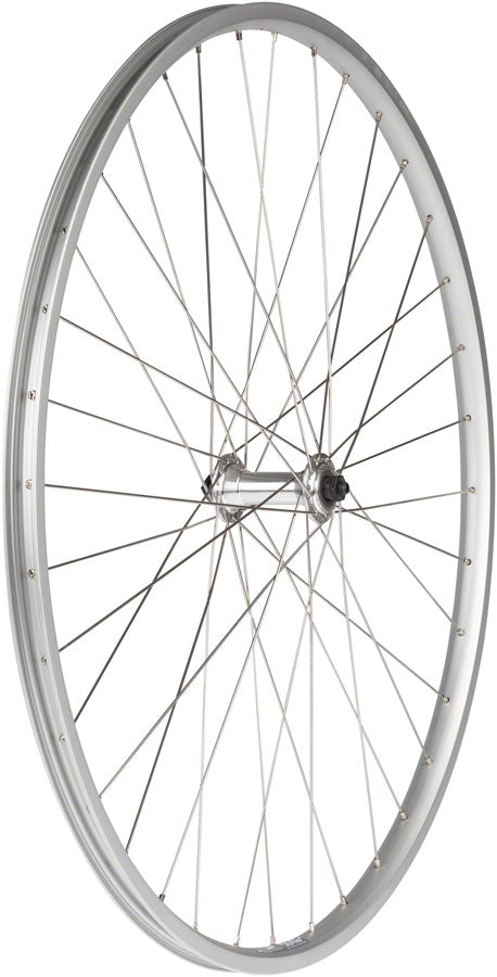 Load image into Gallery viewer, Quality Wheels Value Single Wall Series Front Wheel - 27", QR x 100mm, Rim Brake, Silver, Clincher, 36H
