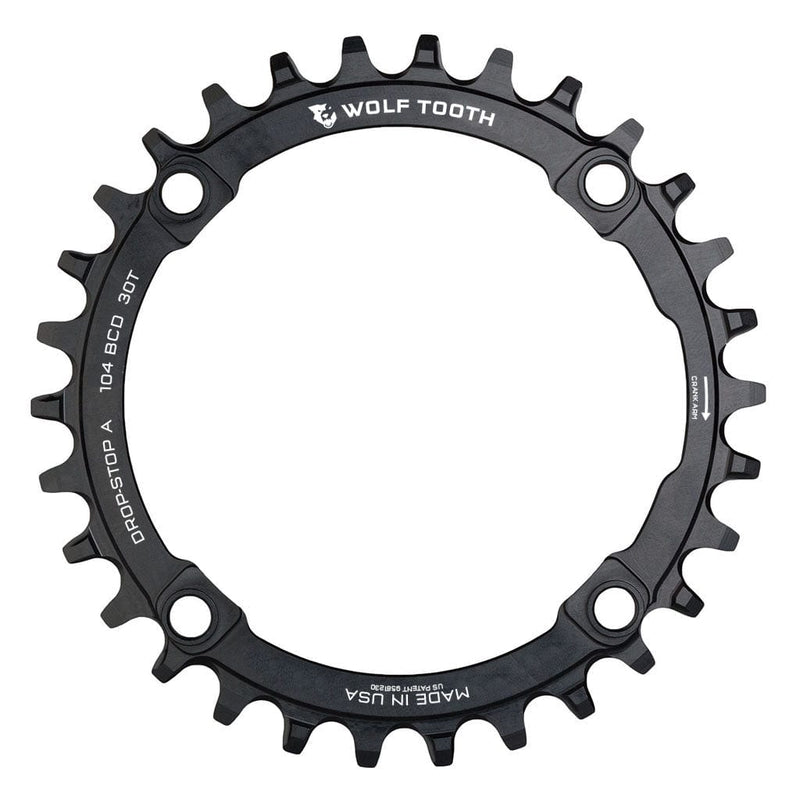 Load image into Gallery viewer, Wolf Tooth 104 BCD Chainring - 38t, 104 BCD, 4-Bolt, Drop-Stop B, Black