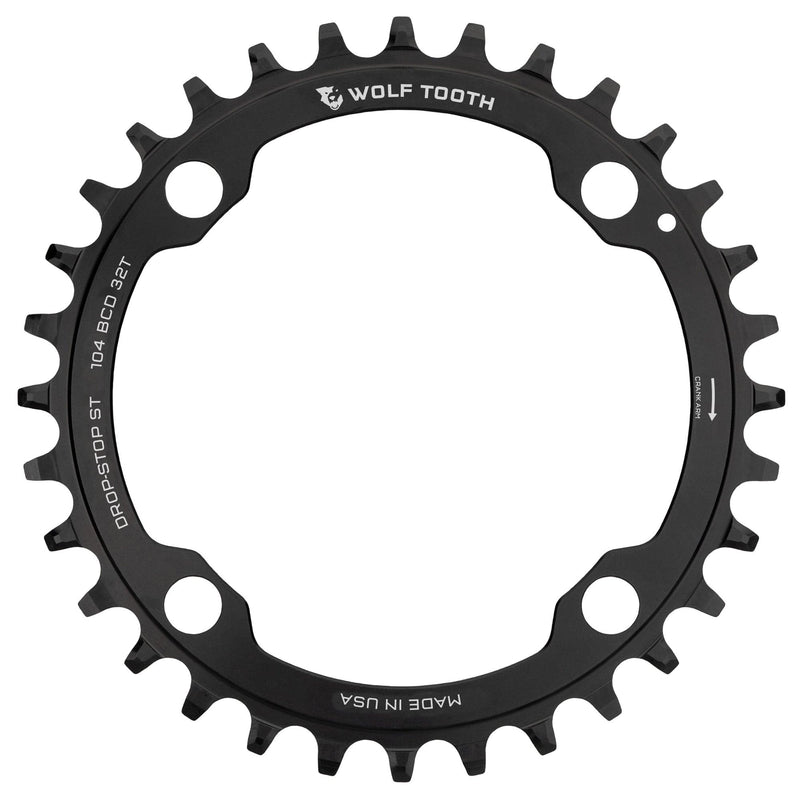 Load image into Gallery viewer, Wolf Tooth 104 BCD Chainring - 38t, 104 BCD, 4-Bolt, Drop-Stop B, Black