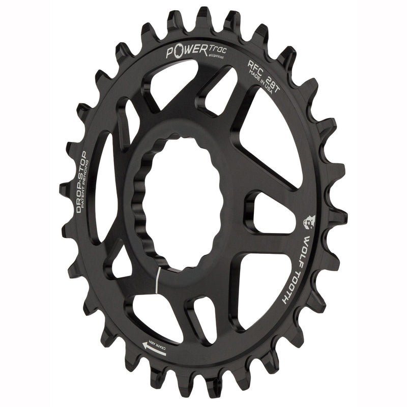 Load image into Gallery viewer, Wolf Tooth 28T Elliptical Direct Mount Chainring for RaceFace/Easton CINCH - Boost Offset, 10% Ovality, Drop-Stop B Technology, 7075-T6 Aluminum, for 9-12-Speed Drivetrains, Improved Traction & Chain Retention