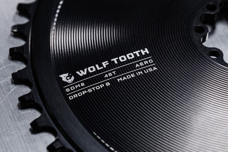 Load image into Gallery viewer, Premium Wolf Tooth Aero Direct Mount Chainrings – Lightweight 7075-T6 Aluminum, Drop-Stop® Technology, Optimized for Gravel & Road Cycling