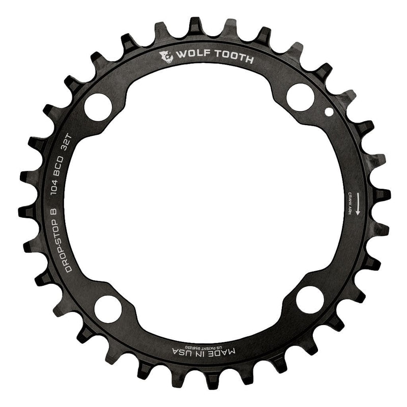 Load image into Gallery viewer, Wolf Tooth 104 BCD Chainring - 38t, 104 BCD, 4-Bolt, Drop-Stop B, Black