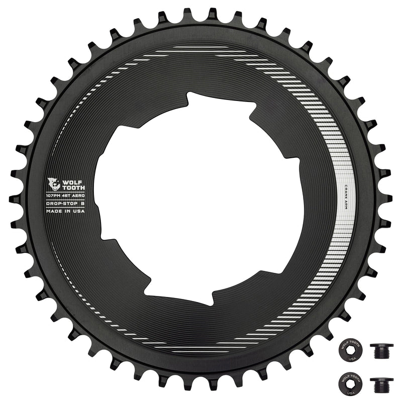 Load image into Gallery viewer, Premium Wolf Tooth Aero 107 BCD Chainrings – Lightweight Aluminum, Drop-Stop® Tech, Optimized for SRAM Eagle & Flattop Chains, Cycling Parts
