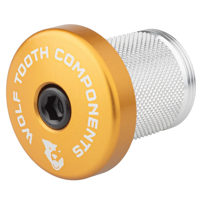 Load image into Gallery viewer, Wolf Tooth Compression Plug with Integrated Spacer Stem Cap - 7075-T6 Aluminum, Carbon & Metal Fork Compatibility, Stylish Purple Finish, Bike Headset & Preload Anchor