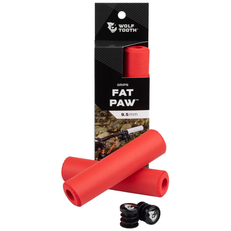 Load image into Gallery viewer, Wolf Tooth Fat Paw Orange Dual-Density Silicone Bike Bar End Plugs & Grips - Vibration Damping, Large Diameter for Comfort & Grip Compatibility
