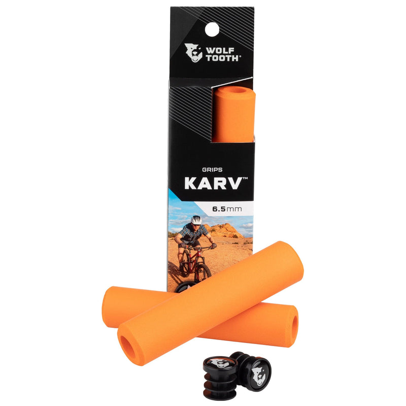 Load image into Gallery viewer, Wolf Tooth Karv Grips Red, 100% Silicone, 6.5mm Thick, 133mm Long