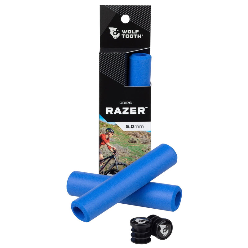 Load image into Gallery viewer, Wolf Tooth Razer Handlebar Grips 5mm Green Silicone Weather Resistant