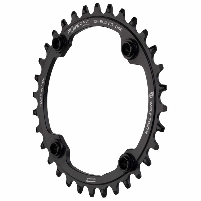 Load image into Gallery viewer, Wolf Tooth Oval 104 BCD Chainrings Black 32T Drop-Stop B