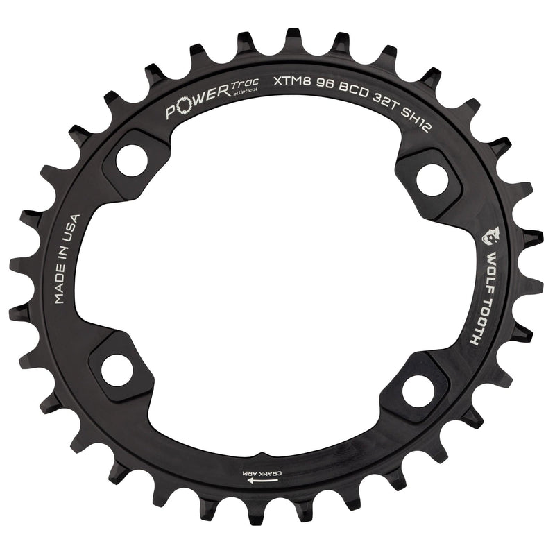 Load image into Gallery viewer, Wolf Tooth 30t Shimano Elliptical Chainring - 96 BCD Alloy for XT M8000 - M7000, Oval Design, Drop-Stop Teeth, 1x Drivetrain Compatibility