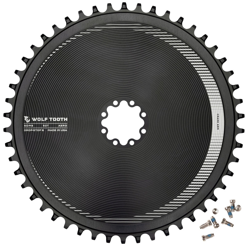 Load image into Gallery viewer, Premium Wolf Tooth Aero Direct Mount Chainrings – Lightweight 7075-T6 Aluminum, Drop-Stop® Technology, Optimized for Gravel & Road Cycling