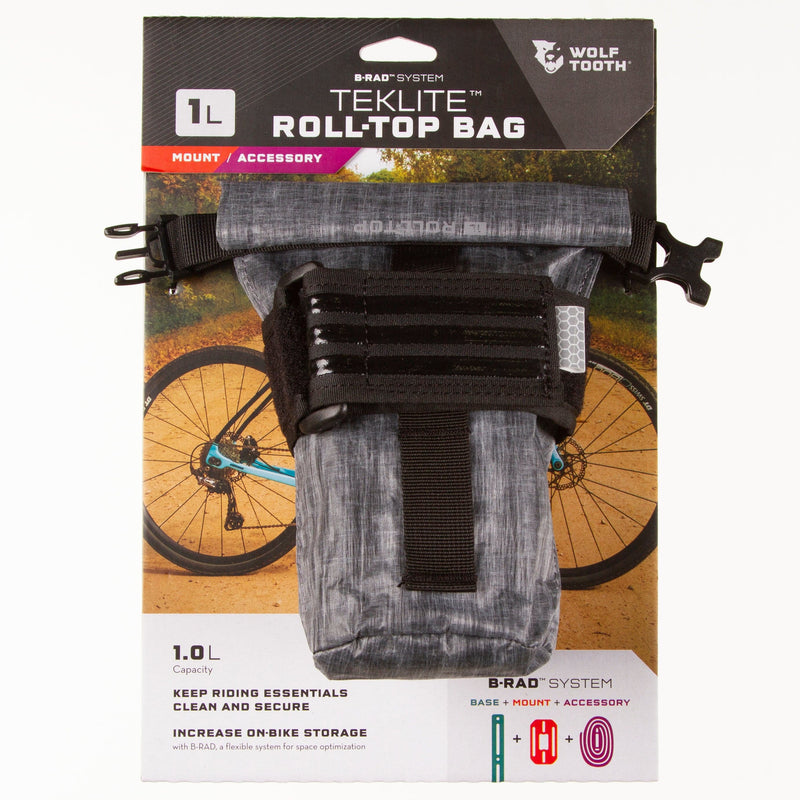 Load image into Gallery viewer, Wolf Tooth B-RAD TekLite Roll-Top 1L Waterproof Frame Bag & Mounting Plate | Lightweight, Durable, Water-Resistant Cycling Storage for Trail & Road Bikes