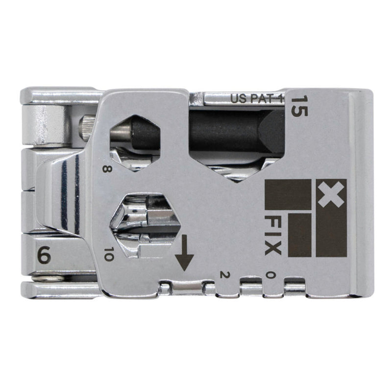 Load image into Gallery viewer, Fix Manufacturing Wheelie Wrench X Folding Tool with Dynaplug, Silver