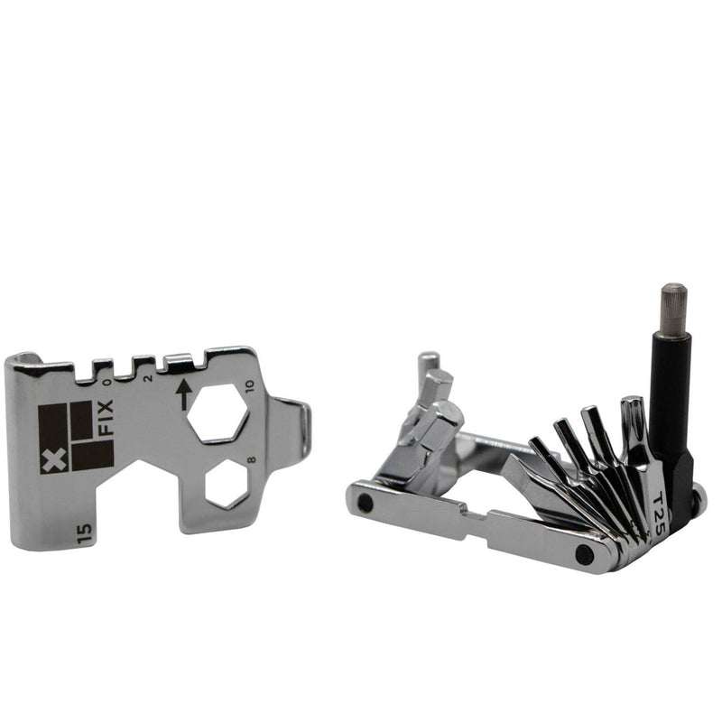 Load image into Gallery viewer, Fix Manufacturing Wheelie Wrench X Folding Tool with Dynaplug, Silver