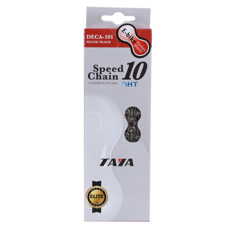 Load image into Gallery viewer, Taya Chain Deca-101 Chain, 10sp - Silver/Blk, Each NLS