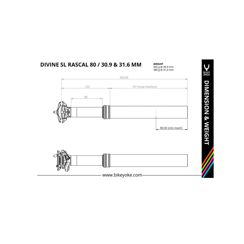 Load image into Gallery viewer, Bike Yoke Divine SL Rascal Without Remote (80)31.6x400mm