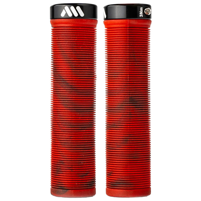 Load image into Gallery viewer, All-Mountain-Style-Barcode-Grips-Red-Camo-Grips-132mm-Bicycle-Grips
