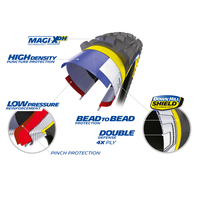 Load image into Gallery viewer, Michelin DH34 Bike Park & Downhill Tires – Tubeless Ready, Magi-X & Gum-X Technology, Durable Casings for All Mountain & Enduro Riding
